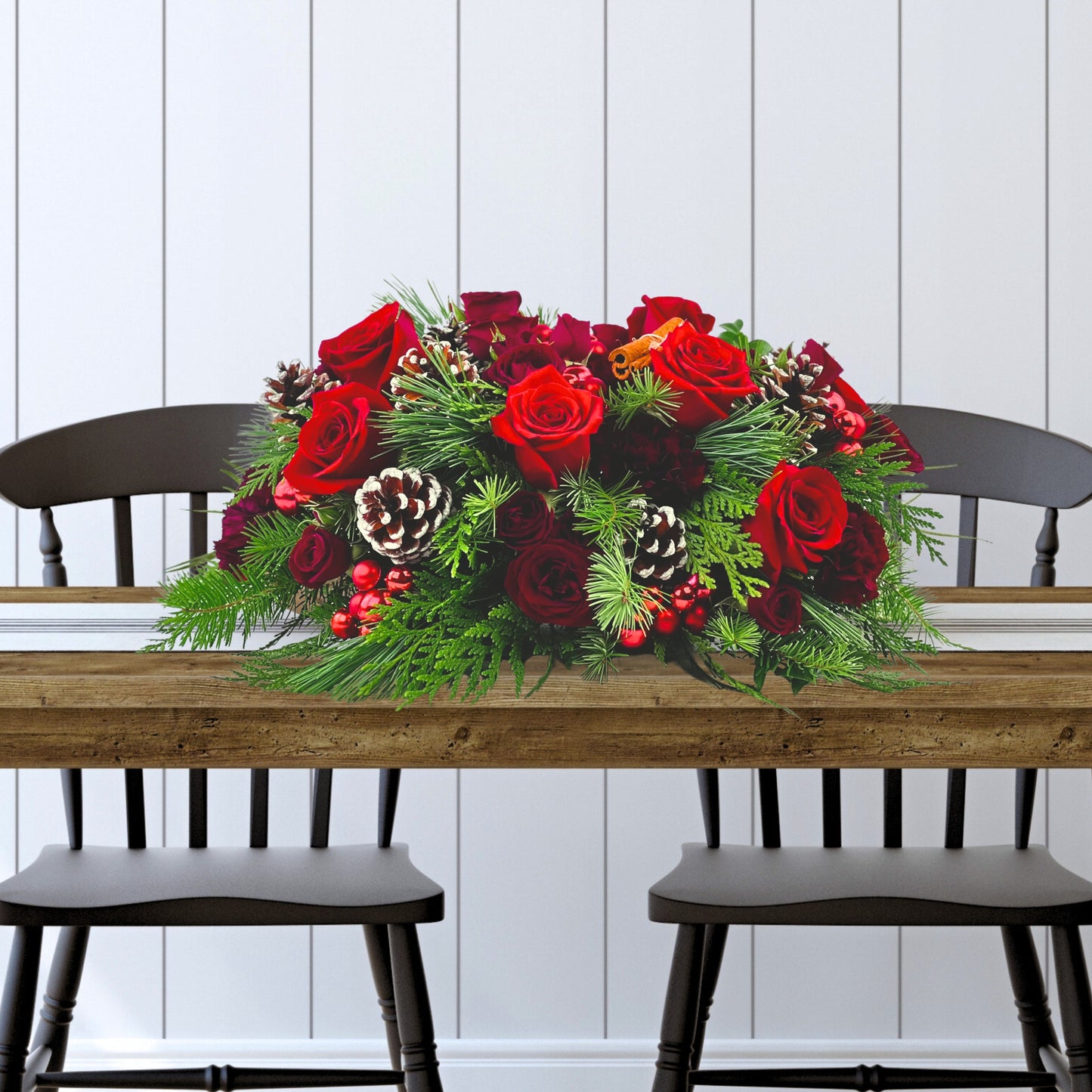 crimson & cinnamon centerpiece