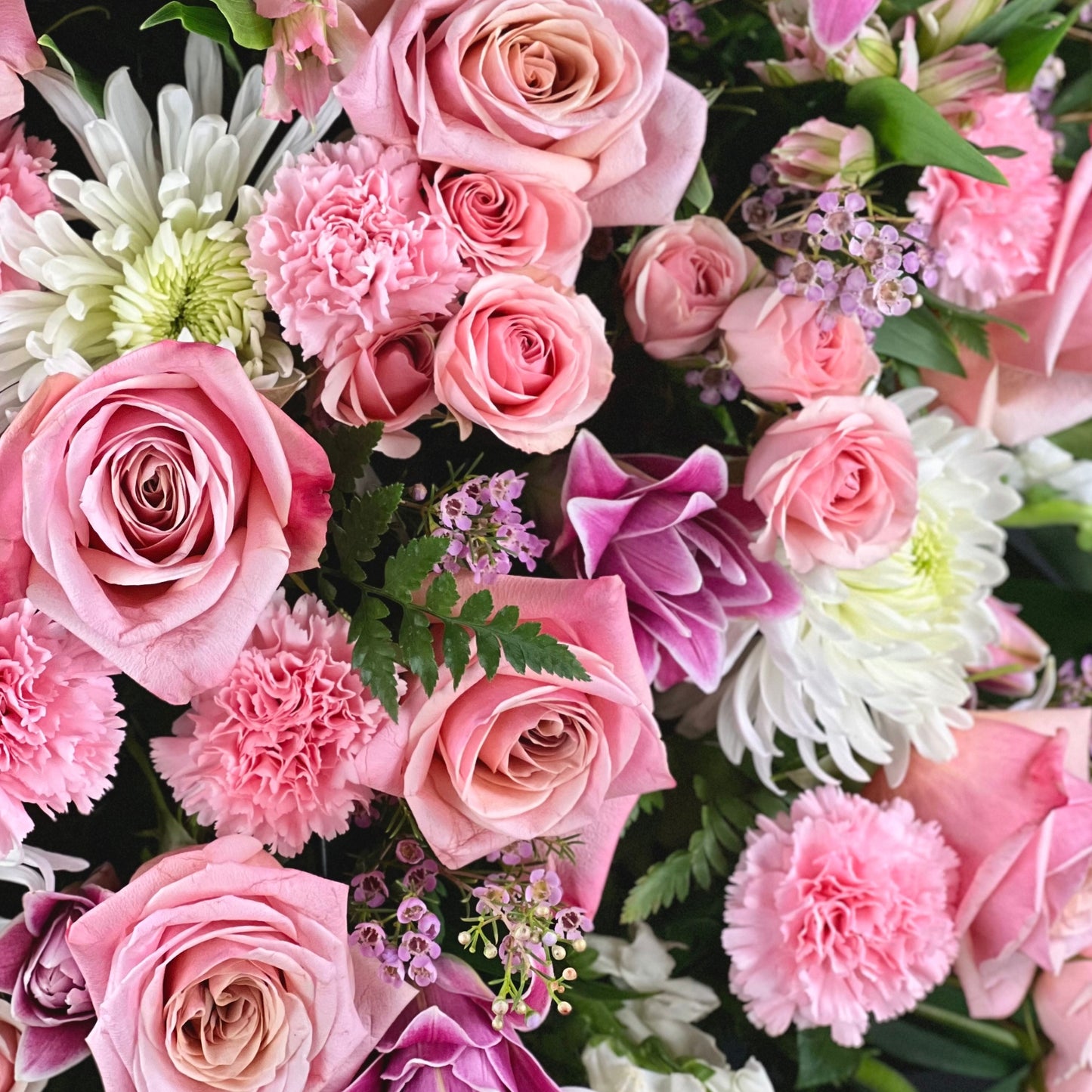 peaceful pinks - sympathy standing spray
