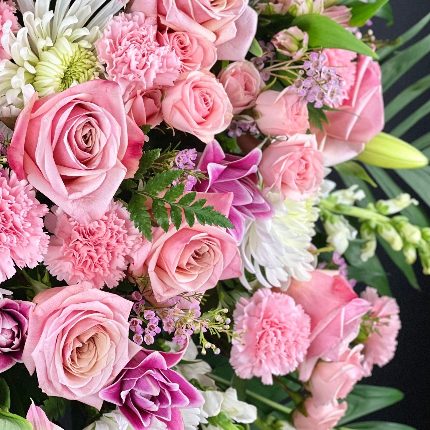 peaceful pinks - sympathy standing spray
