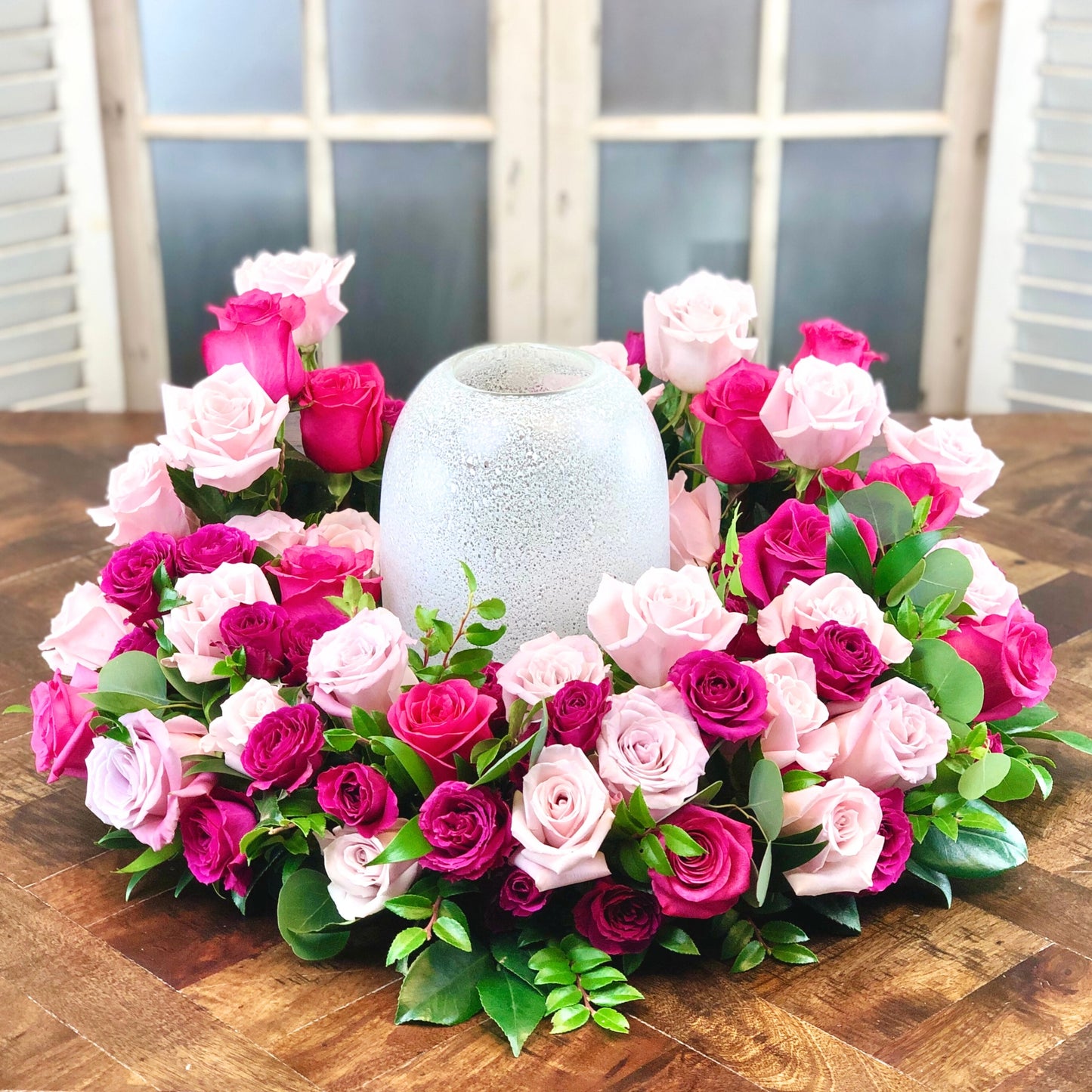 rose garden reverie - sympathy cremation wreath