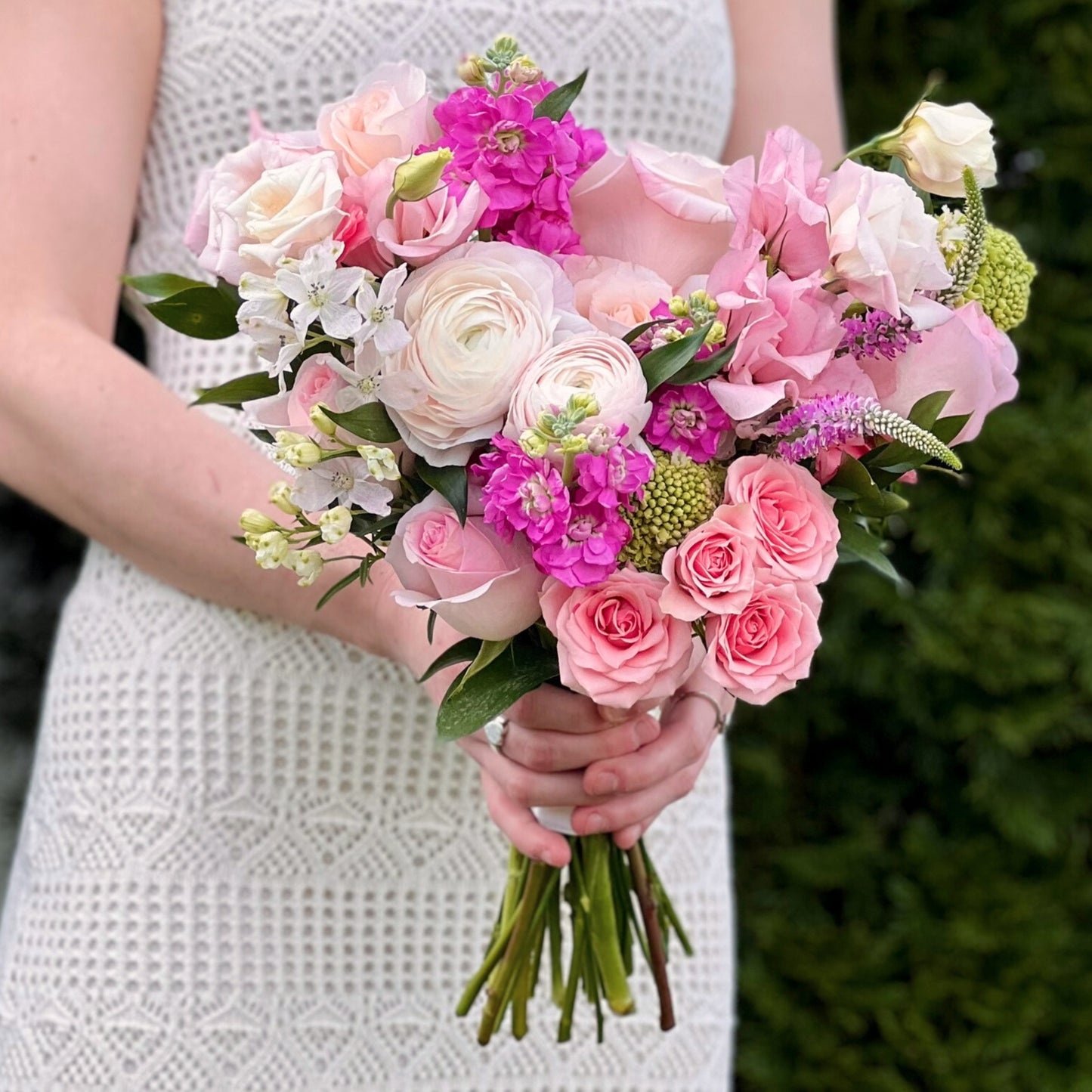 rose quartz - handheld bouquet