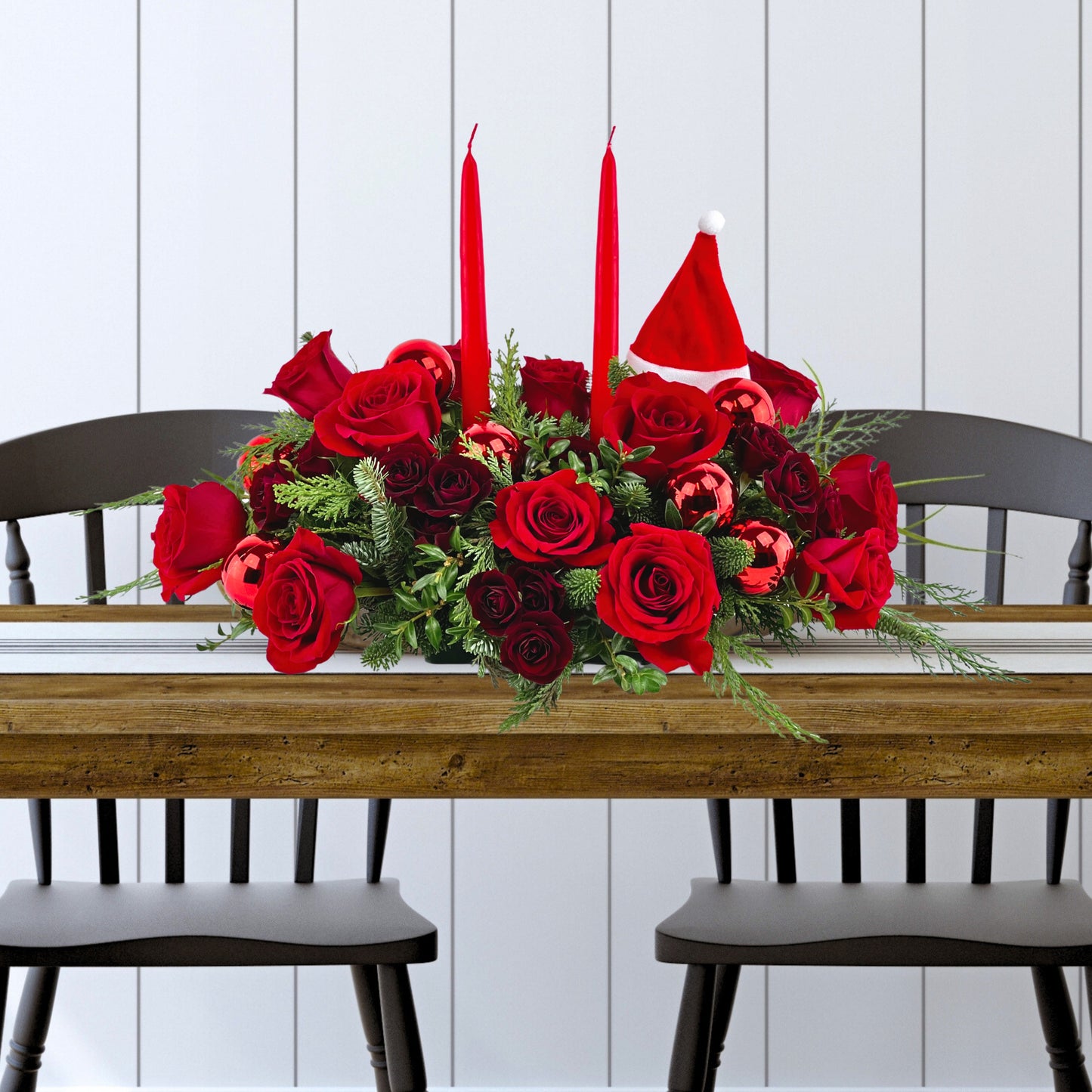 santa's scarlet centerpiece