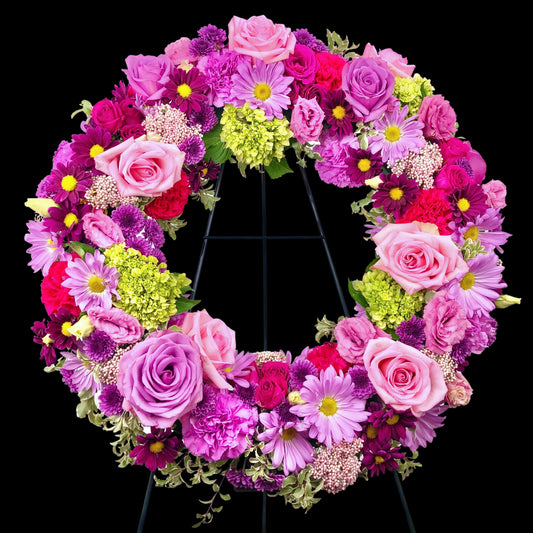 A Colorful Life - Sympathy Standing Wreath