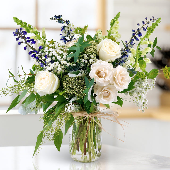 Blue Skies bouquet by Twinbrook Floral Design