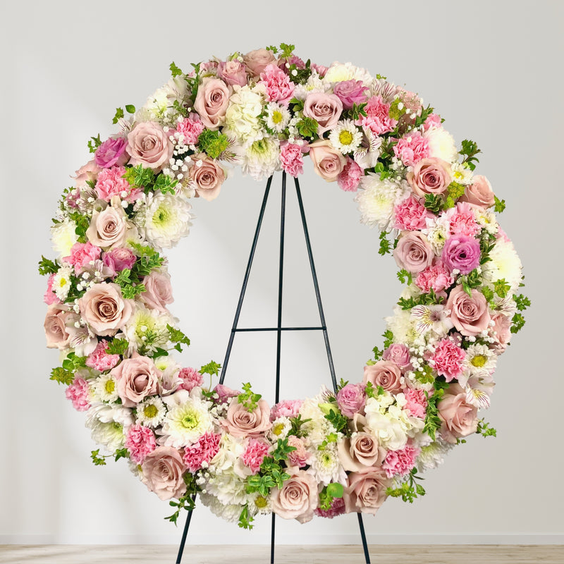 Eternal Grace Sympathy Standing Wreath from Twinbrook Floral Design