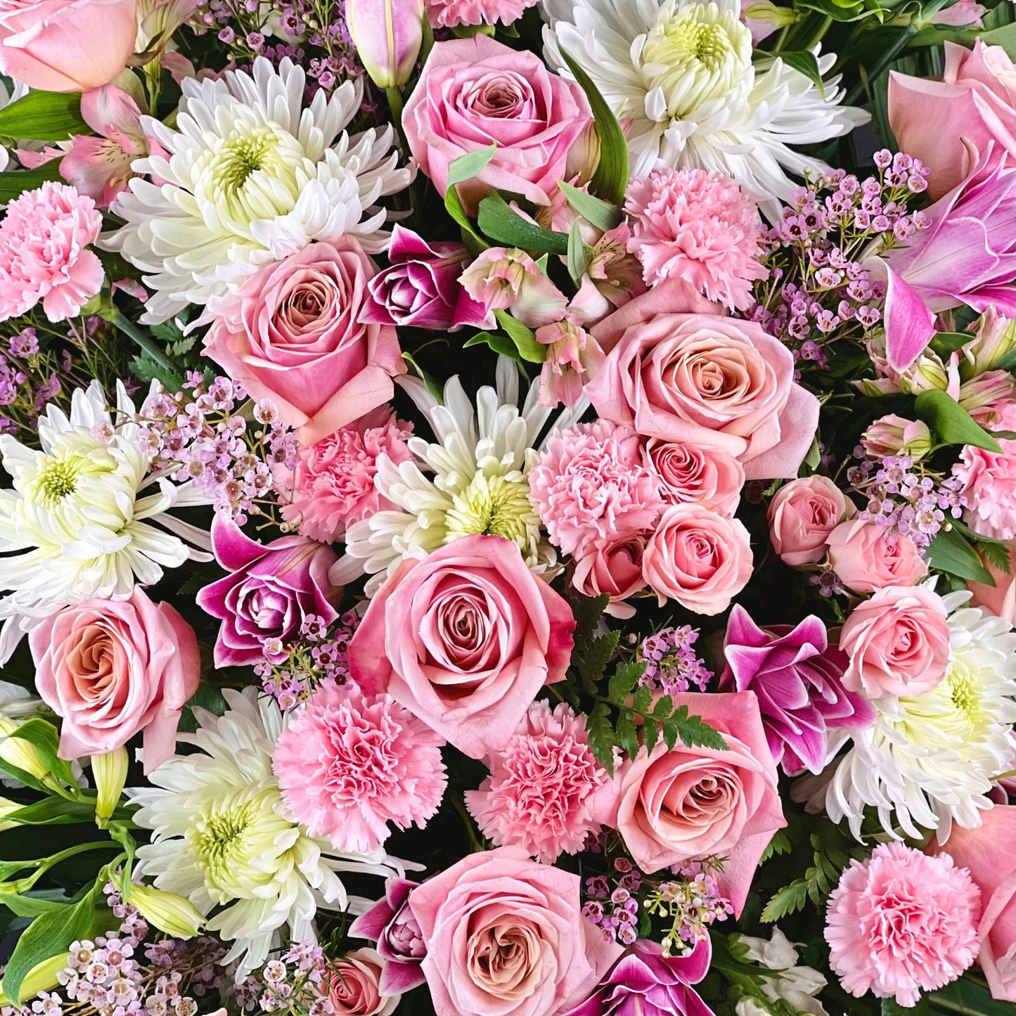 peaceful pinks - sympathy standing spray