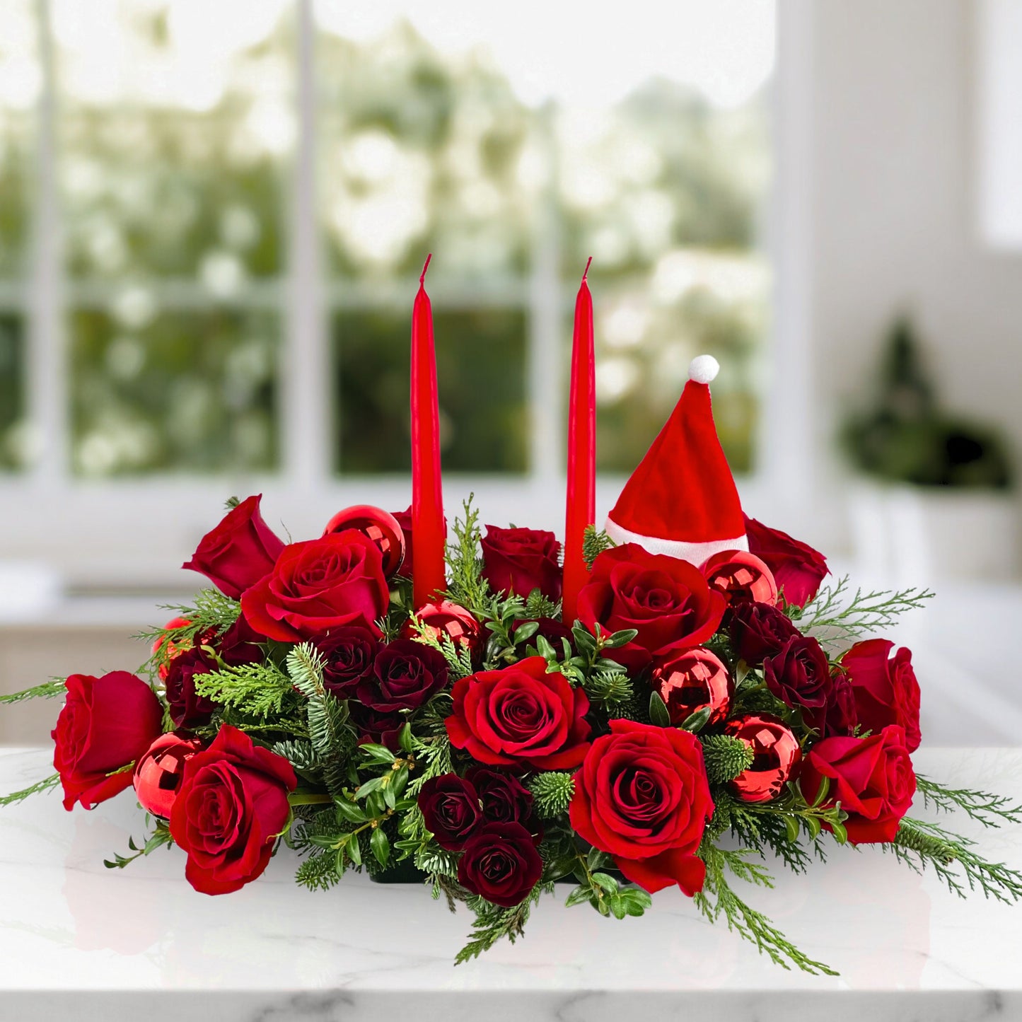 santa's scarlet centerpiece