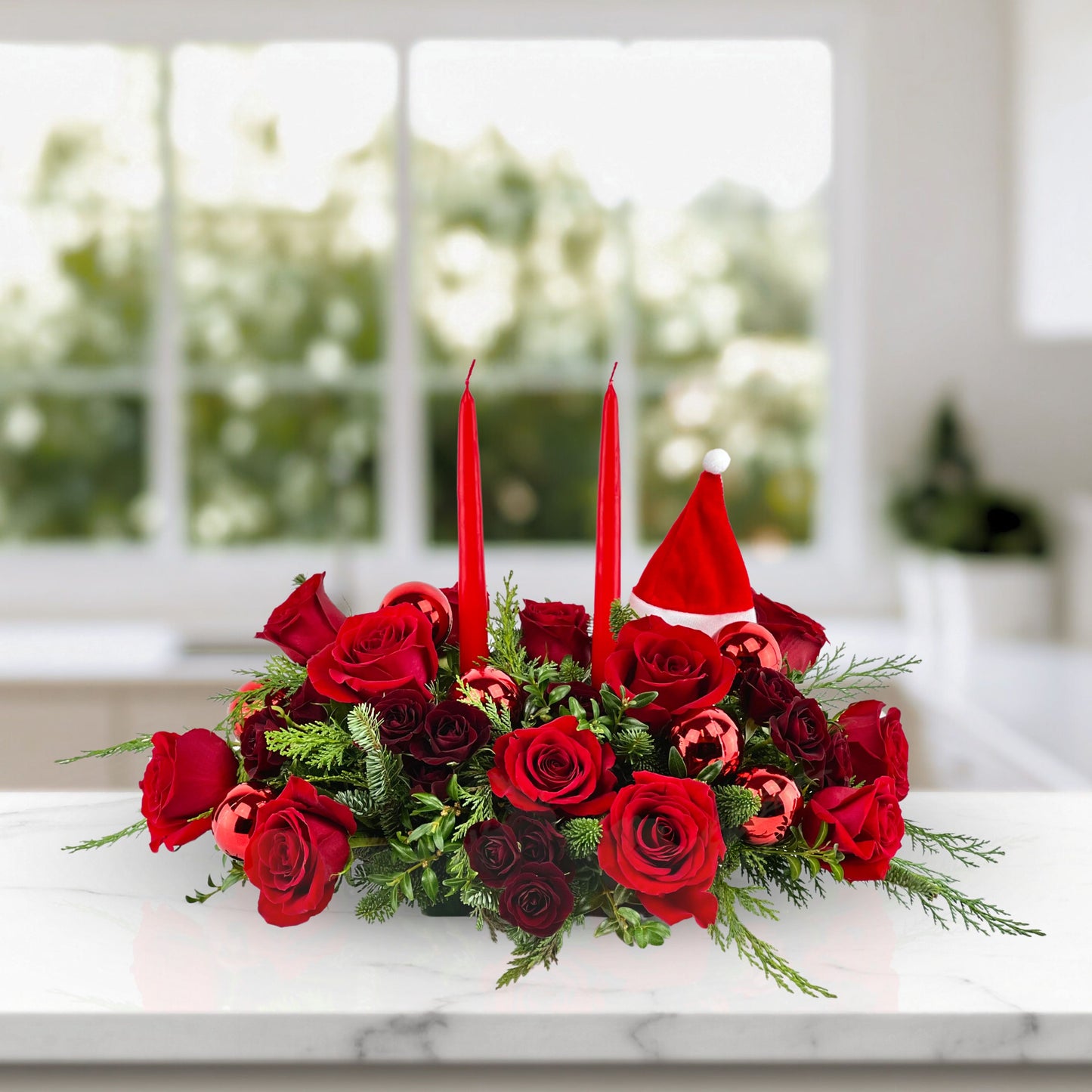 santa's scarlet centerpiece