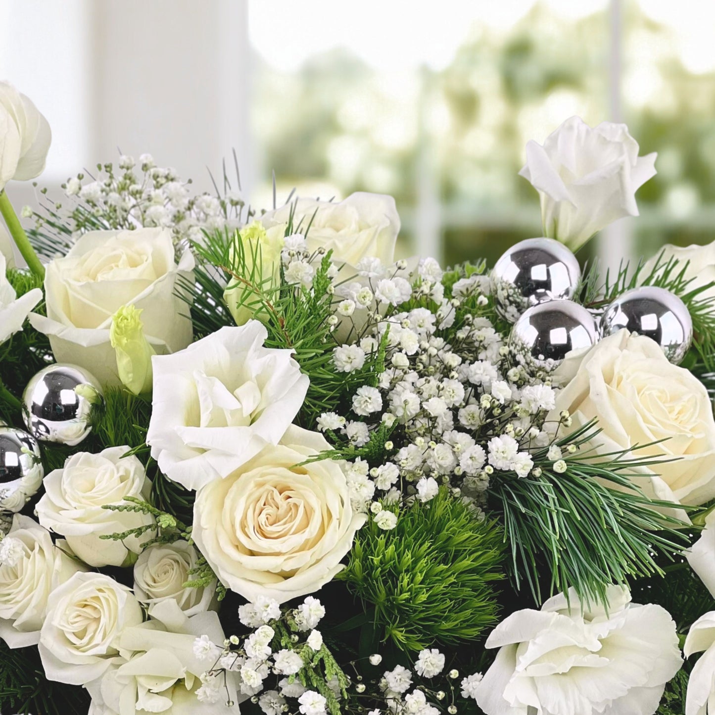 silver & sage centerpiece