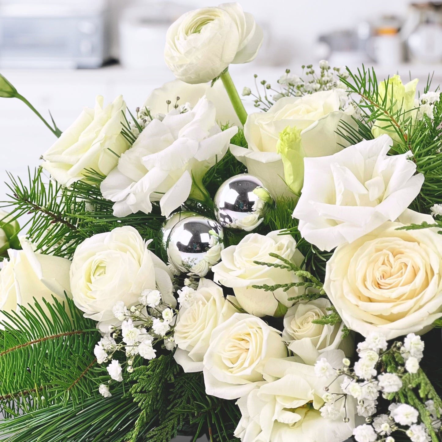 silver & sage centerpiece